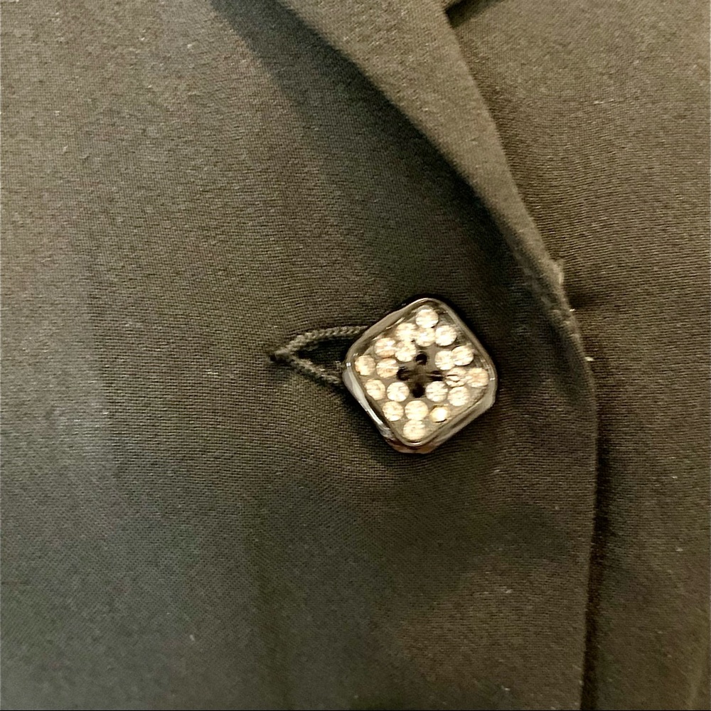 1940s Ed Mar Day Dress, Bakelite Sparkle Buttons - Picture 9 of 12